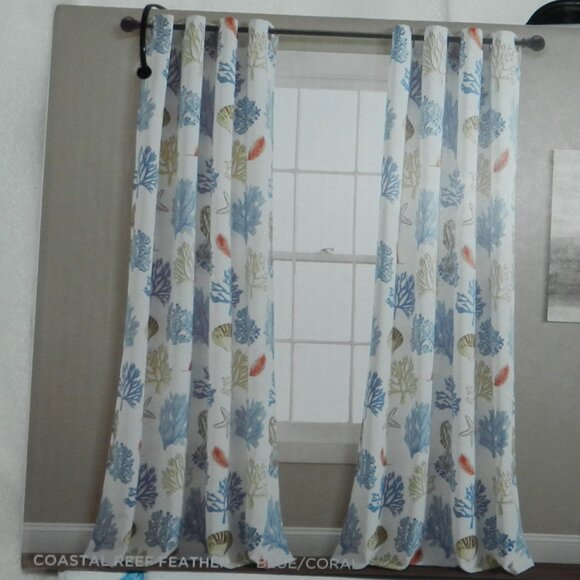 Lush Decor Coastal Reef Feather Light Filtering Window Curtain Panels🆕FAST⚡🚚 - Picture 7 of 16